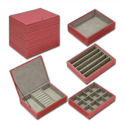 4-Drawer Jewelry Box Dark Pink YB-05004