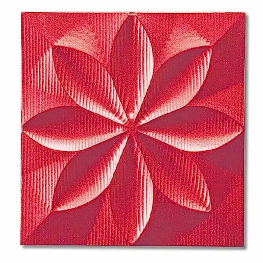 Pladek Wall Art 'Floral' Metal Red