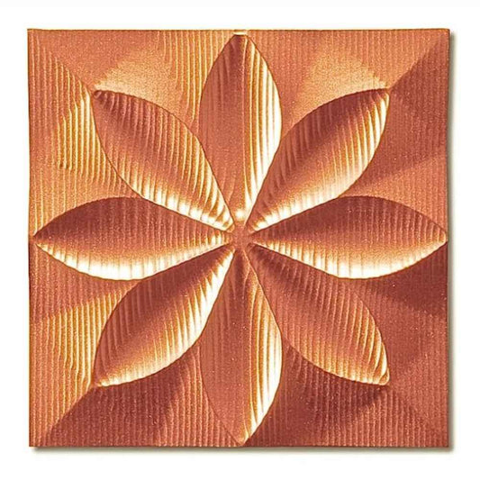 Pladek Wall Art 'Floral' Metal Orange