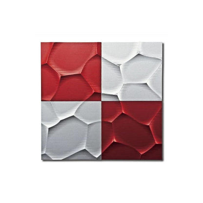 Wall Art 'Crack' Silver & Metal Red