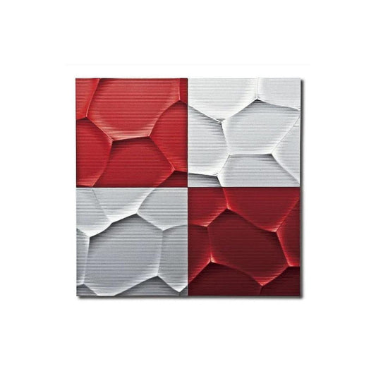 Wall Art 'Crack' Silver & Metal Red