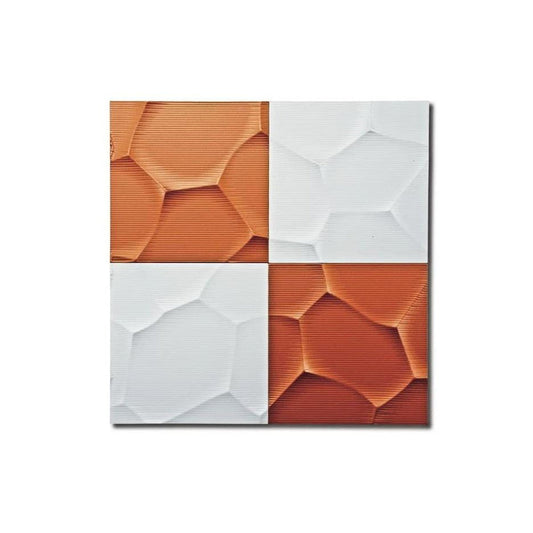 Wall Art 'Crack' White & Metal Orange