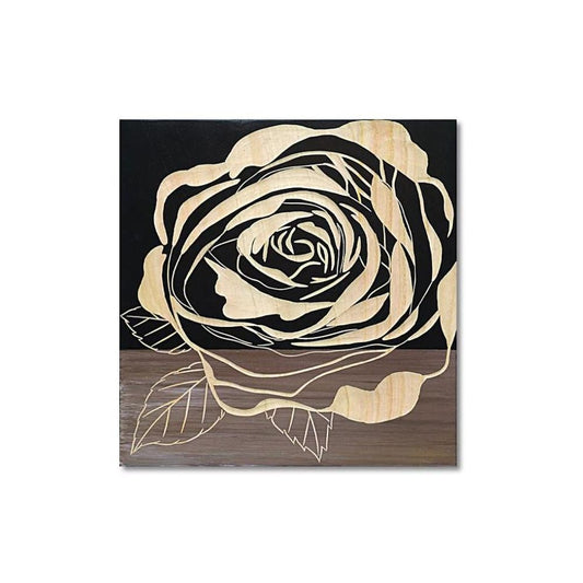 Wood Sculpture Art "Rose 2" BK+NP