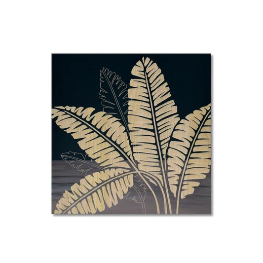 Wood Sculpture Art "Banana Leaf" BK+NP