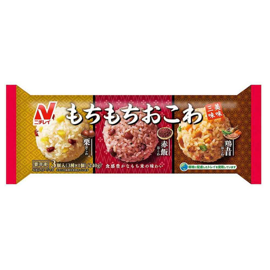 Nichirei Mochi Mochi Okowa Delicious Three Flavors (3 pieces x 12 bags)