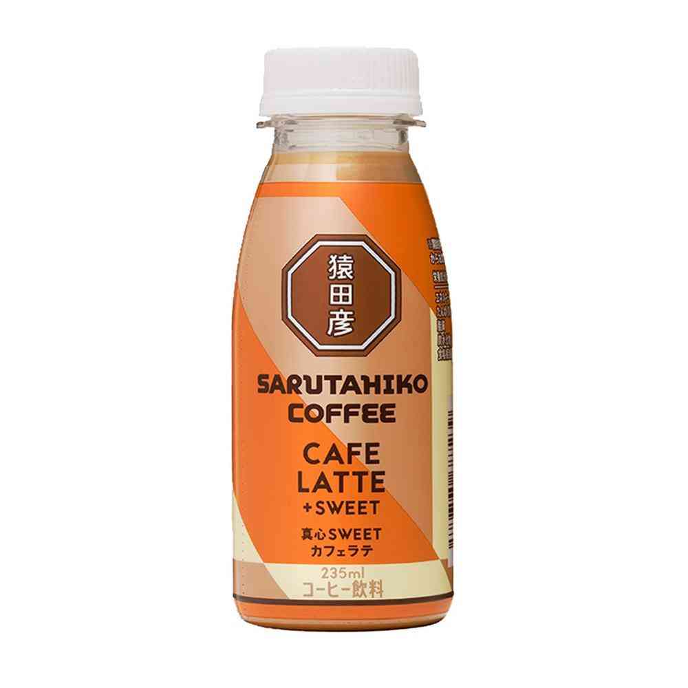 [Chilled] Sarutahiko Coffee Magokoro SWEET Cafe Latte with Sugar 235ml x 12 Bottles