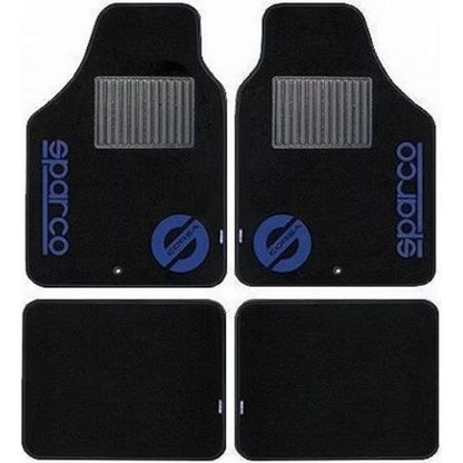 Sparco Corsa Floor Mats 4Pcs S-Line Black x Blue