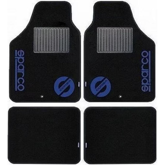 Sparco Corsa Floor Mats 4Pcs S-Line Black x Blue