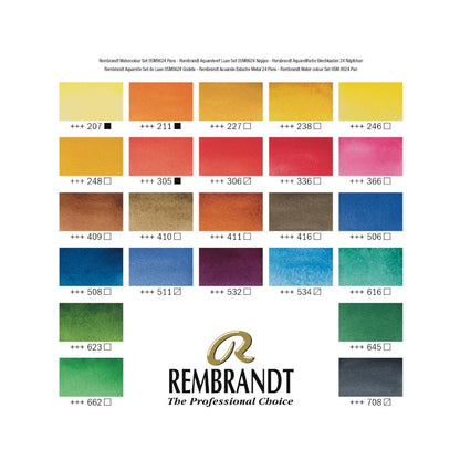 Rembrandt Solid Watercolor Paint 24 Color Set T0583-8625
