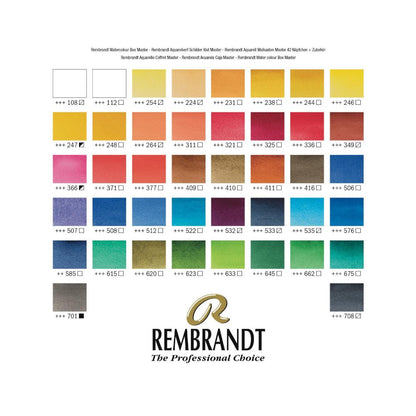 Rembrandt Solid Watercolor Master Box 42 Color Set