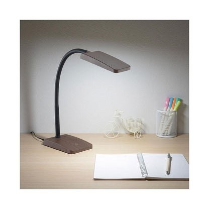Ohm Electric LED Desk Lamp (Daylight White, Brown Wood Grain)