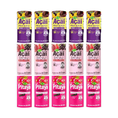 Frutta Frutta Acai Drink 3 Types (Energy Extra Rich, EPOFe, Pitaya) x 5 Each