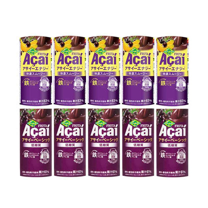 Frutta Frutta Acai Drink 2 Varieties x 5 Each (Energy Extra Thick & Low Sugar)